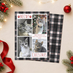 Cartes Pour Fêtes Annuelles Collage de photos de chat MEOWY NOËL Carreaux
