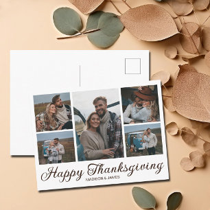 Cartes Pour Fêtes Annuelles Collage de photos de famille chic de Thanksgiving