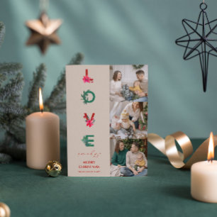 Cartes Pour Fêtes Annuelles Collage de photos de famille de Noël   Amour Paix 