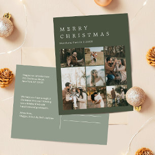 Cartes Pour Fêtes Annuelles Collage de photos de famille élégant et minimalist