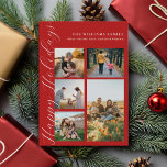 Cartes Pour Fêtes Annuelles Collage de photos de famille en écriture minimalis<br><div class="desc">Créez votre propre carte de vœux de vacances avec collage de photos de famille. Célébrez la saison des fêtes avec des cartes de Noël personnalisées mettant en vedette vos photos de famille préférées.</div>