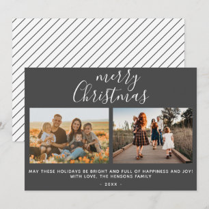 Cartes Pour Fêtes Annuelles Collage de photos de famille Joyeux Noël écriture 