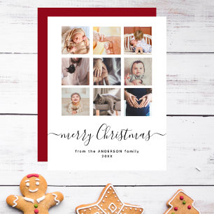 Cartes Pour Fêtes Annuelles Collage de photos de famille moderne Joyeux Noël