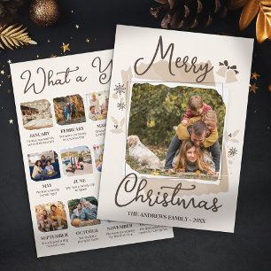 Cartes Pour Fêtes Annuelles Collage de photos de famille Noël Élégance Rustiqu
