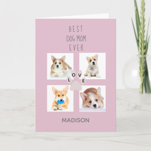 Cartes Pour Fêtes Annuelles Collage de photos de Maman de chien | fête des mèr (Devant)