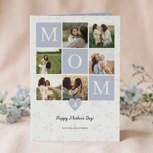 Cartes Pour Fêtes Annuelles Collage de photos de maman monogramme Fête des mèr