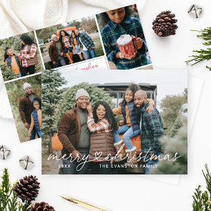 Cartes Pour Fêtes Annuelles Collage de photos de Noël avec un script joyeux
