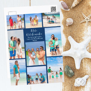 Cartes Pour Fêtes Annuelles Collage de photos de Noël bleu marine Mele Kalikim