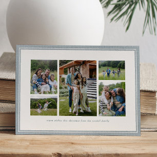Cartes Pour Fêtes Annuelles Collage de photos de Noël de famille avec un cadre