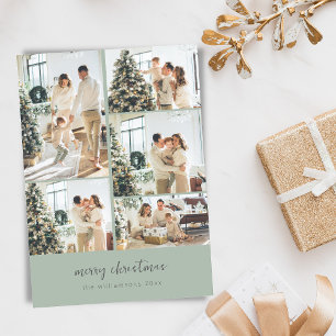 Cartes Pour Fêtes Annuelles Collage de photos de Noël minimal Joyeux Noël Sage