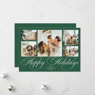 Cartes Pour Fêtes Annuelles Collage de photos de Noël traditionnel avec écritu