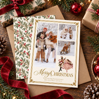 Cartes Pour Fêtes Annuelles Collage de photos de Noël vintage Casse-Noisette