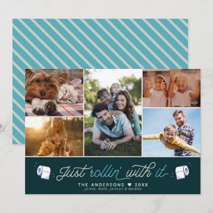 Cartes Pour Fêtes Annuelles Collage de photos de papier toilette drôle humour 