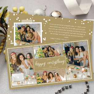 Cartes Pour Fêtes Annuelles Collage de photos de script blanc simple tout heur