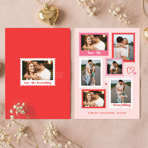 Cartes Pour Fêtes Annuelles Collage de photos de timbres-poste mignons avec co