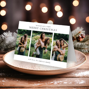 Cartes Pour Fêtes Annuelles Collage de photos minimaliste Noël moderne