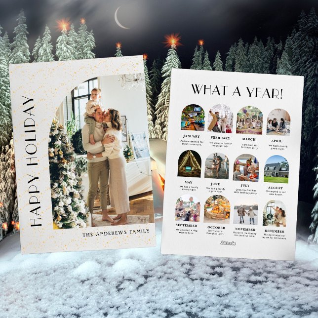 Cartes Pour Fêtes Annuelles Collage de photos minime de Noël Quelle année (Créateur téléchargé)