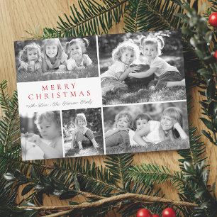 Cartes Pour Fêtes Annuelles Collage de photos moderne Joyeux Noël à plat