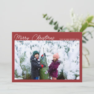 Cartes Pour Fêtes Annuelles Collage de photos moderne Joyeux Noël écriture rou
