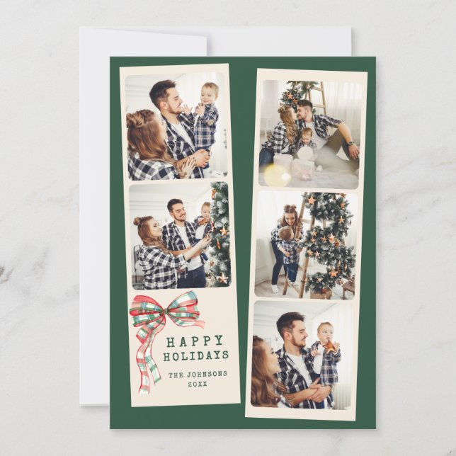 Cartes Pour Fêtes Annuelles Collage de photos moderne Joyeux Noël Simple (Devant)