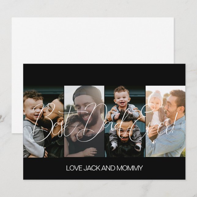 Cartes Pour Fêtes Annuelles Collage de photos moderne pour la fête des pères  (Devant / Derrière)
