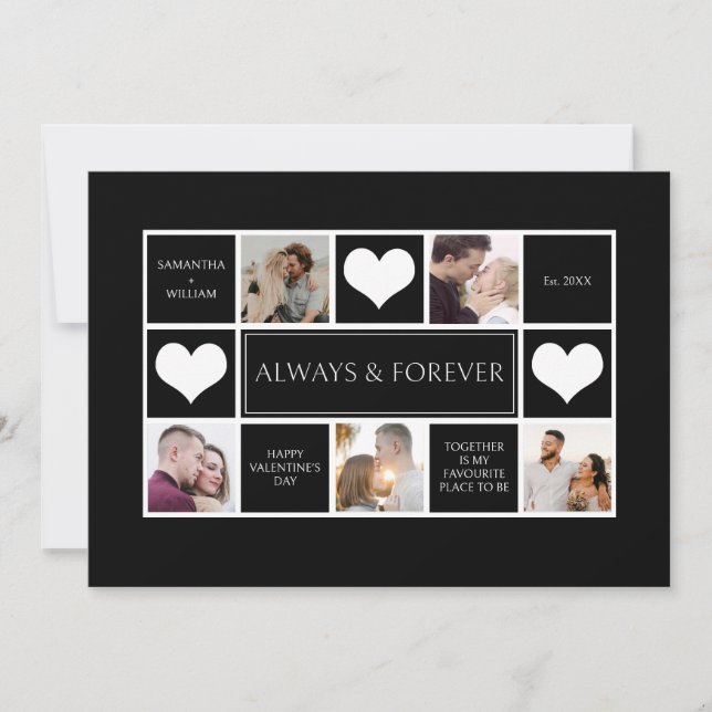 Cartes Pour Fêtes Annuelles Collage de photos moderne Saint Valentin (Devant)
