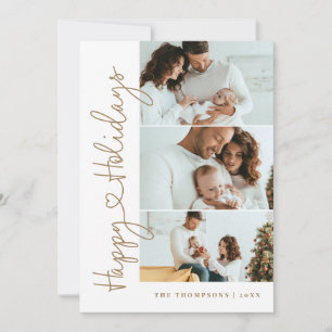 Cartes Pour Fêtes Annuelles Collage de script Joyeuses Fêtes minimaliste moder