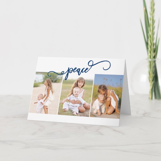 Cartes Pour Fêtes Annuelles Collage de trois photos de la paix (Devant)