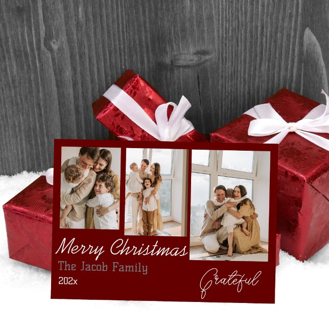 Cartes Pour Fêtes Annuelles Collage de trois photos de la Terre Année Noël (Créateur téléchargé)