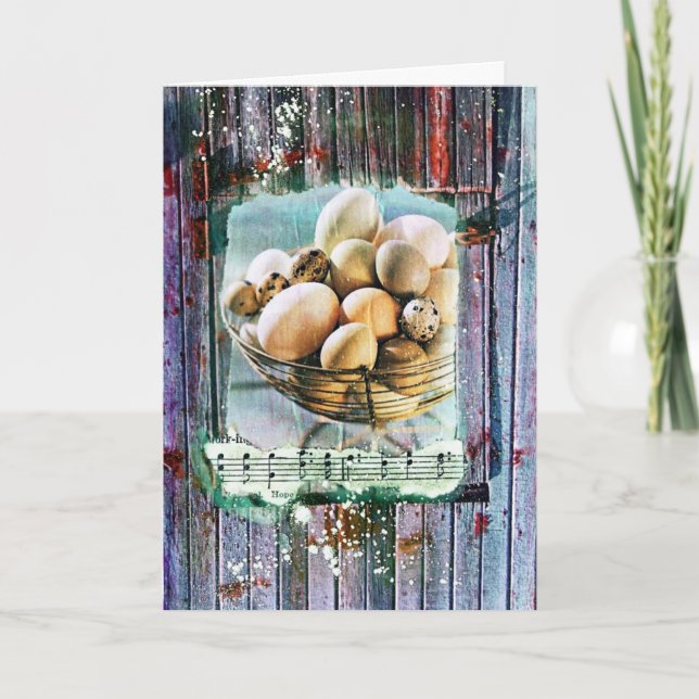 Cartes Pour Fêtes Annuelles Collage d'oeufs, Pâques (Devant)