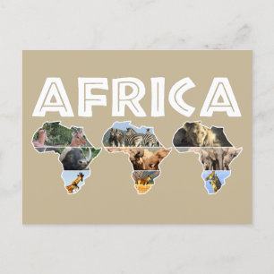 Cartes Pour Fêtes Annuelles Collage du trio du continent africain
