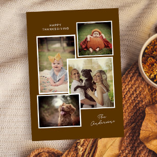 Cartes Pour Fêtes Annuelles Collage familial personnalisé Photo Thanksgiving m
