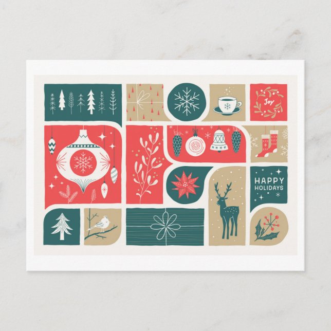 Cartes Pour Fêtes Annuelles Collage Festive Holiday (Devant)