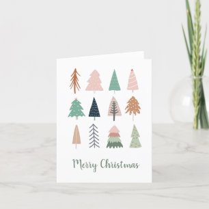 Cartes Pour Fêtes Annuelles Collage Fille Arbres de Noël