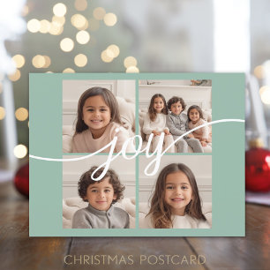 Cartes Pour Fêtes Annuelles Collage Instagram 4 photos avec Joie - Menthe