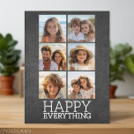 Cartes Pour Fêtes Annuelles Collage Instagram avec 6 photos sur Chalkboard<br><div class="desc">Joyeux Tout ! Un joyeux Noël de Noël branché avec un collage photo de 6 photos. Peut être utilisé pour les fêtes de décembre ou vraiment n'importe quelle célébration.</div>