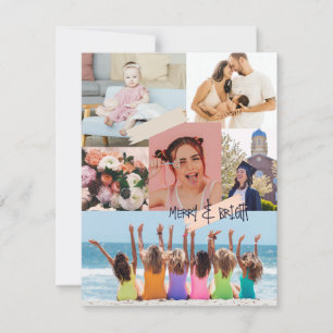Cartes Pour Fêtes Annuelles Collage moderne Joyeux et brillant Photo de Noël