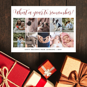 Cartes Pour Fêtes Annuelles Collage Multi-Photos de Noël avec texte 'Quelle an