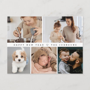Cartes Pour Fêtes Annuelles Collage photo chic 2024
