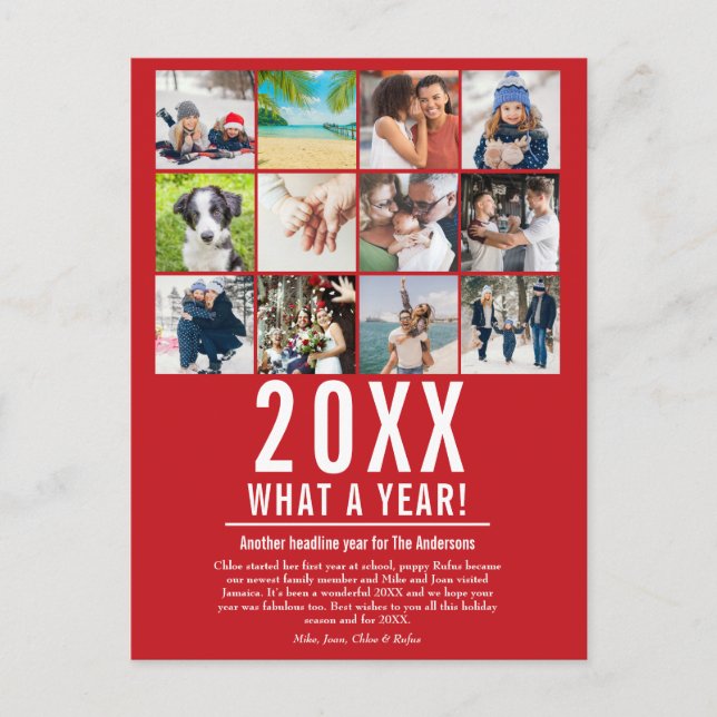 Cartes Pour Fêtes Annuelles Collage photo d'anniversaire de Noël Flocons de ne (Devant)