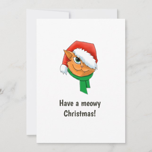 Cartes Pour Fêtes Annuelles Collage photo de chat de Noël (Devant)