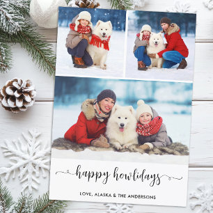 Cartes Pour Fêtes Annuelles Collage photo de chien personnalisé Noël Joyeux Ho