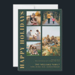 Cartes Pour Fêtes Annuelles Collage photo de famille minimaliste moderne<br><div class="desc">Joyeuses fêtes ! Envoyez vos souhaits chaleureux à vos amis et à votre famille cette saison de Noël avec une carte de collage photo personnalisable avec une typographie simple et moderne. Personnalisez en ajoutant vos photos, noms, année et autres détails personnalisés. Cette carte de Noël minimale est disponible en d'autres...</div>