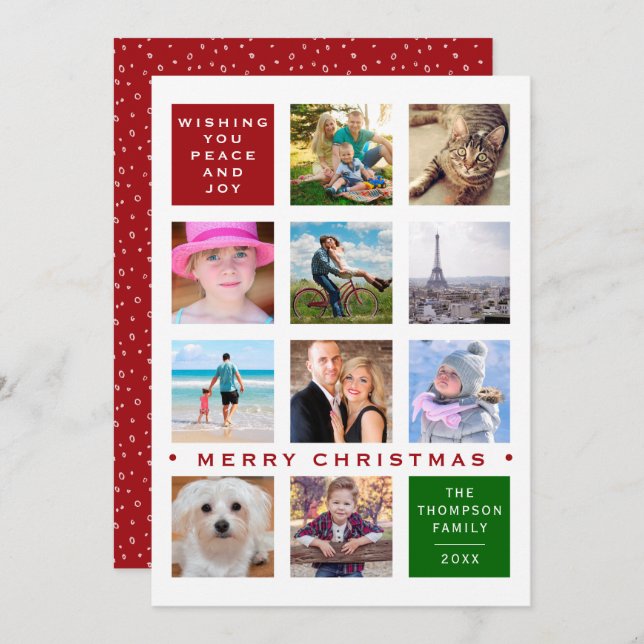 Cartes Pour Fêtes Annuelles Collage photo de Holiday 12 (Devant / Derrière)