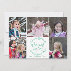 Cartes Pour Fêtes Annuelles Collage photo de la couronne de voeux la plus chau