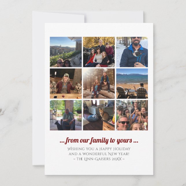 Cartes Pour Fêtes Annuelles Collage photo de la place des fêtes (Devant)