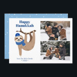 Cartes Pour Fêtes Annuelles Collage photo de mignonne Hanoukka Sloth 2<br><div class="desc">Cute Hanoukka paresse cartes photos personnalisés.</div>
