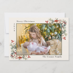 Cartes Pour Fêtes Annuelles Collage photo de Noël avec poinsettias