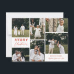 Cartes Pour Fêtes Annuelles Collage photo de Noël entièrement personnalisé 6<br><div class="desc">Cette élégante carte de vacances 6 photos comporte un collage photo et un motif à points au dos. Le texte et les couleurs sont entièrement personnalisables.</div>