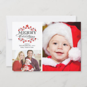Cartes Pour Fêtes Annuelles Collage photo de Noël Holly Wreath